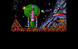 Oberon 69 (Amiga) screenshot: Landing area