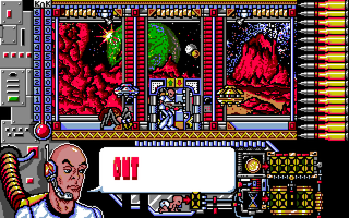 Oberon 69 (Amiga) screenshot: Red planet landscape