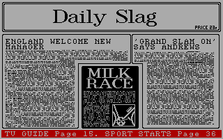 Tracksuit Manager (Amiga) screenshot: Newspaper