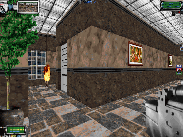 William Shatner's TekWar (DOS) screenshot: Well, at least my flamethrower is working.
