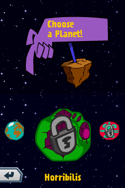 Galaxy Racers (Nintendo DS) screenshot: One of the locked planets