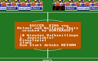 Soccer King (Amiga) screenshot: Main menu