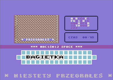 Omnibus (Commodore 64) screenshot: Game lost