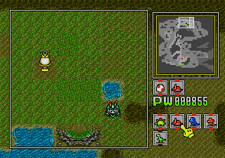 Dyna Brothers (Genesis) screenshot: Let the grass grow, so that the dinos have enough to eat.