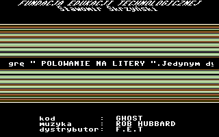 Polowanie na Litery (Commodore 64) screenshot: Main menu