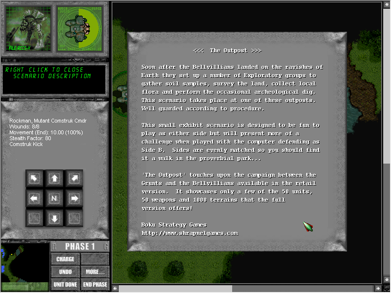 Armies of Armageddon: WDK-2K (Windows) screenshot: Demo scenario description.