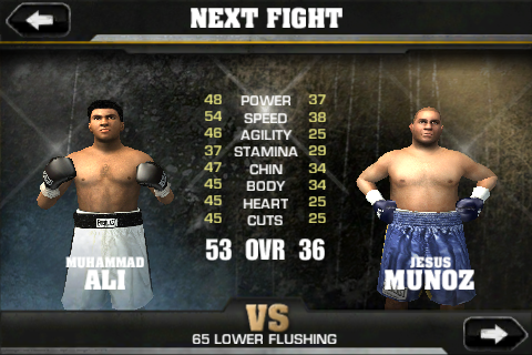 Fight Night Champion (iPhone) screenshot: Upcoming fight