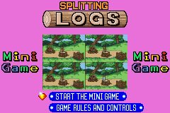 Tweety and the Magic Gems (Game Boy Advance) screenshot: One of the mini-games: Splitting Logs.