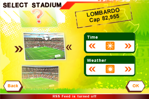 Real Soccer 2010 (iPhone) screenshot: Stadium selection