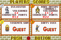 Tweety and the Magic Gems (Game Boy Advance) screenshot: Depending on your result, you may get more or less points to spend at the shop.