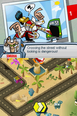 Galaxy Racers (Nintendo DS) screenshot: Warning