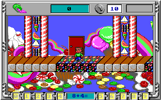 Math Rescue Plus (DOS) screenshot: Level 1