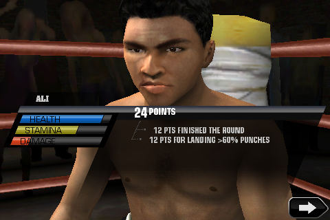 Fight Night Champion (iPhone) screenshot: Getting points for the round