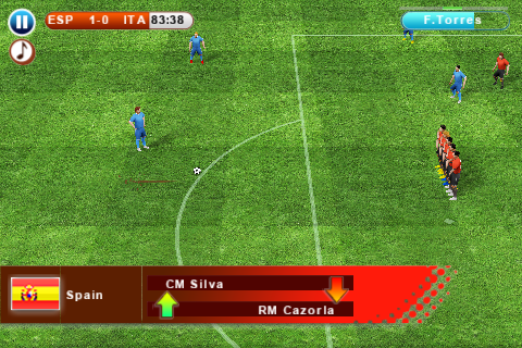 Real Soccer 2010 (iPhone) screenshot: Substitution