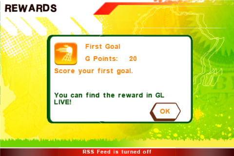 Real Soccer 2010 (iPhone) screenshot: Earning a reward