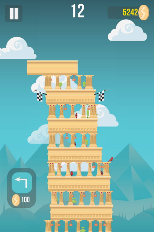 The Tower (iPhone) screenshot: Reaching a checkpoint