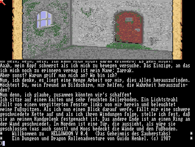 Hellowoon: Das Geheimnis des Zauberstabs (Amiga) screenshot: First room
