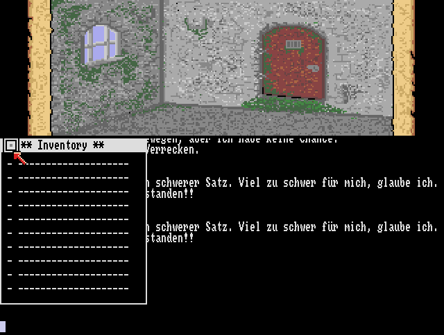 Hellowoon: Das Geheimnis des Zauberstabs (Amiga) screenshot: Inventory