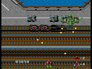 Raiden (TurboGrafx CD) screenshot: Hostile train