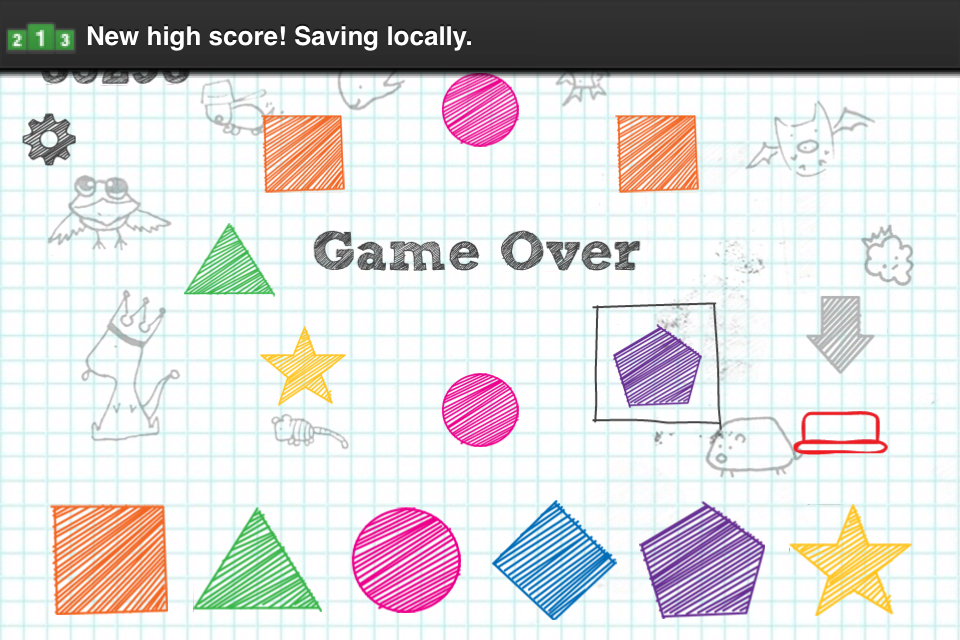 Button Smasher (iPhone) screenshot: Game over but I got a high score