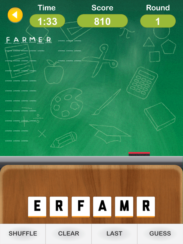 Anagram Academy (iPad) screenshot: Well, I made one word on this puzzle