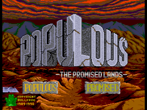 Populous / Populous: The Promised Lands (TurboGrafx CD) screenshot: Title screen