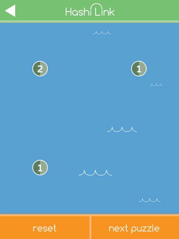 Hashi Link (iPad) screenshot: Discovery Islands level 1