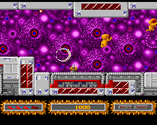 Cortex (Amiga) screenshot: Destroyed by cannon
