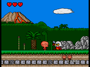 Turbo Duo (included games) (TurboGrafx CD) screenshot: (Bonk's Adventure) Hostile axeman