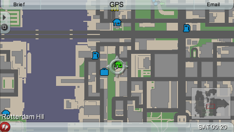 Grand Theft Auto: Chinatown Wars (PSP) screenshot: You can use you phone to view the GPS map.