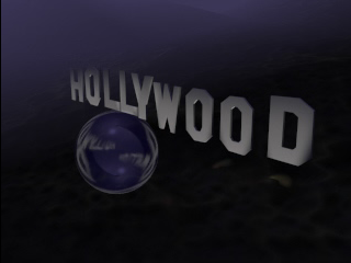 Spot Goes to Hollywood (PlayStation) screenshot: Start of the Intro with the expected Hollywood sign