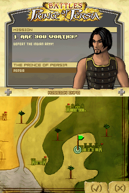 Battles of Prince of Persia (Nintendo DS) screenshot: Map