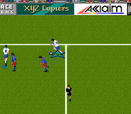 Champions World Class Soccer (SNES) screenshot: xyz Copiers and Acclaim