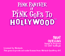 Pink Goes to Hollywood (SNES) screenshot: Main game screen