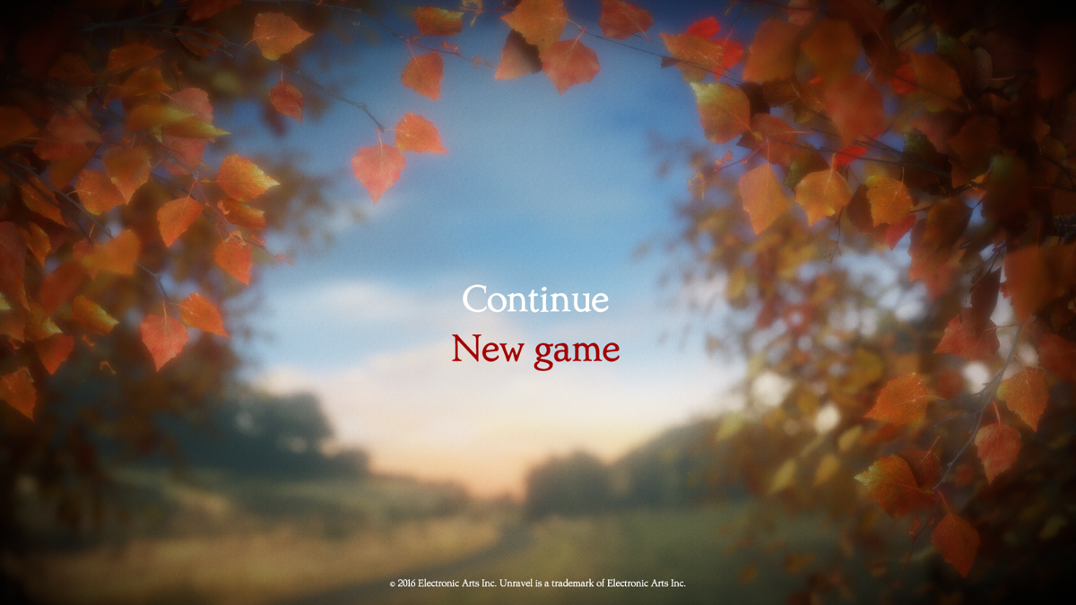 Unravel (Windows) screenshot: The player is greeted with this screen. No game title