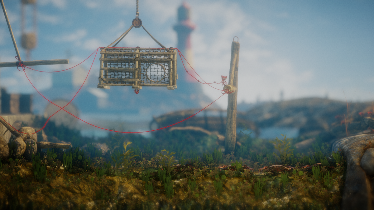 Unravel (Windows) screenshot: I got twine all over the place trying to move this cage
