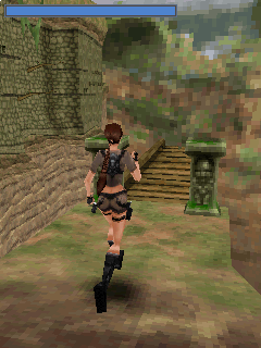 Lara Croft: Tomb Raider - Legend (Symbian) screenshot: Running towards a bridge