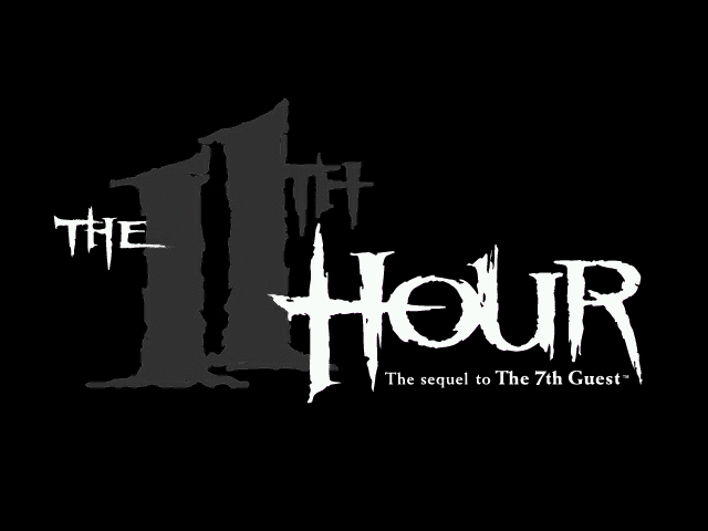 The 11th Hour (DOS) screenshot: The title screen in spooky mode