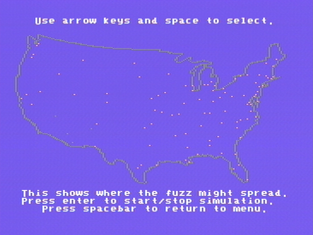 Agent USA (PC Booter) screenshot: An analysis of the fuzz menace (CGA with Composite monitor)