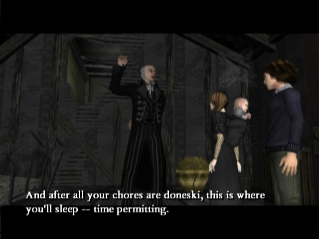 Lemony Snicket's A Series of Unfortunate Events (GameCube) screenshot: Lame pre-rendered Cutscenes