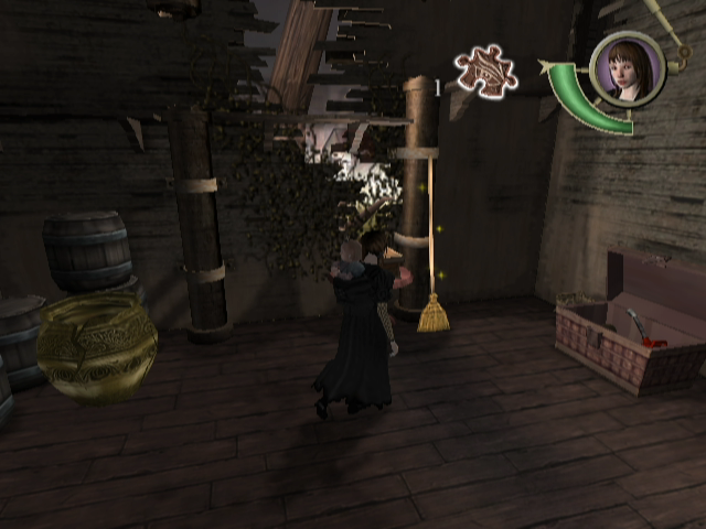 Lemony Snicket's A Series of Unfortunate Events (GameCube) screenshot: Violet finds a broom.