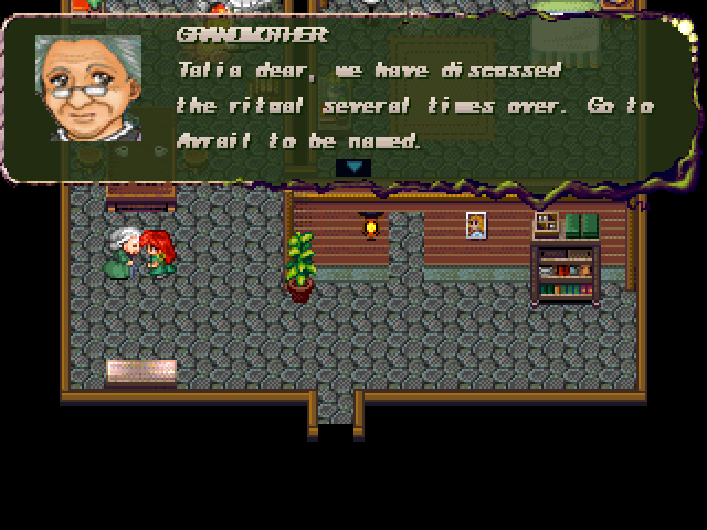 Ahriman's Prophecy (Windows) screenshot: Talk to your grandmother and obtain your first quest!