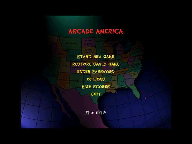 Arcade America (Windows 3.x) screenshot: Title Screen