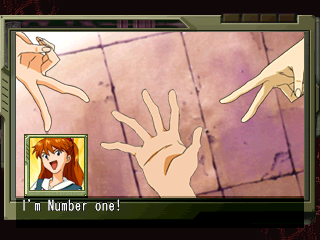 Neon Genesis Evangelion: Kōtetsu no Girlfriend (PlayStation) screenshot: Loosing the game of rock-paper-scissors