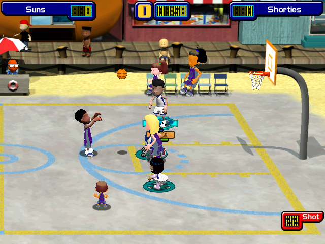 Backyard Basketball 2004 (Windows) screenshot: Taking a shot