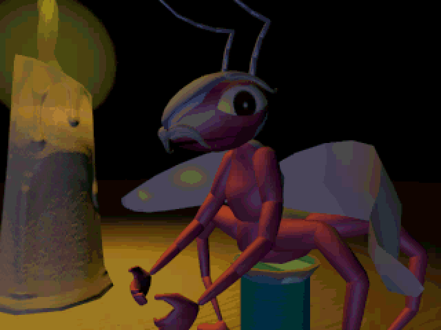 Banzai Bug (Windows) screenshot: The game is narrated by an old Banzai Bug who looks back at his life.