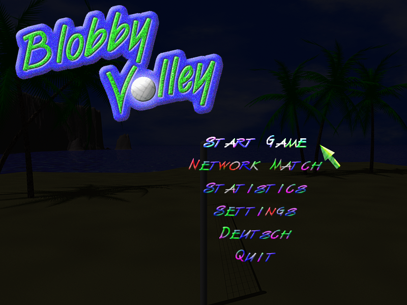 Blobby Volley (Windows) screenshot: Main menu