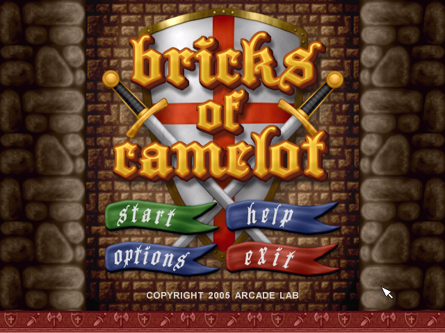 Bricks of Camelot (Windows) screenshot: Main menu