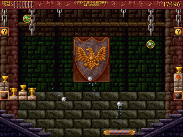 Bricks of Camelot (Windows) screenshot: Castle Level 4 - Multiball