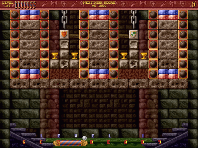 Bricks of Camelot (Windows) screenshot: Cellar Level 1